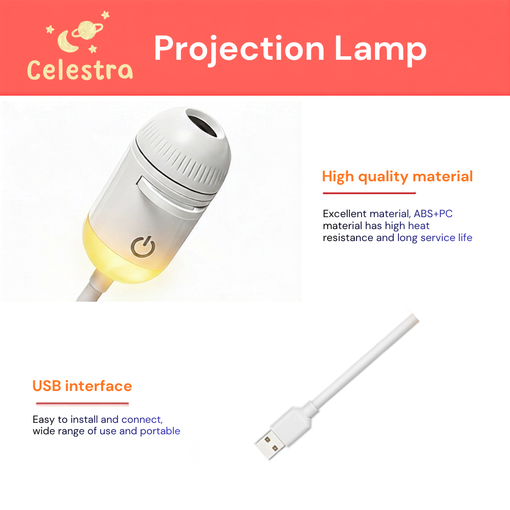 Celestra™ 2 in 1 Galaxy Projection Lamp