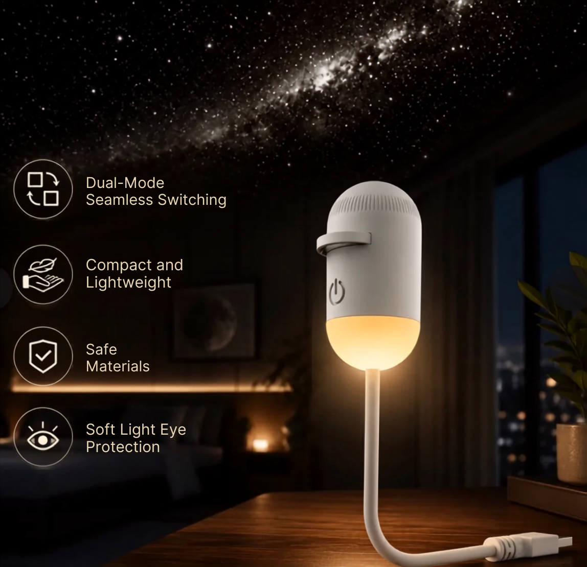 Celestra™ 2 in 1 Galaxy Projection Lamp