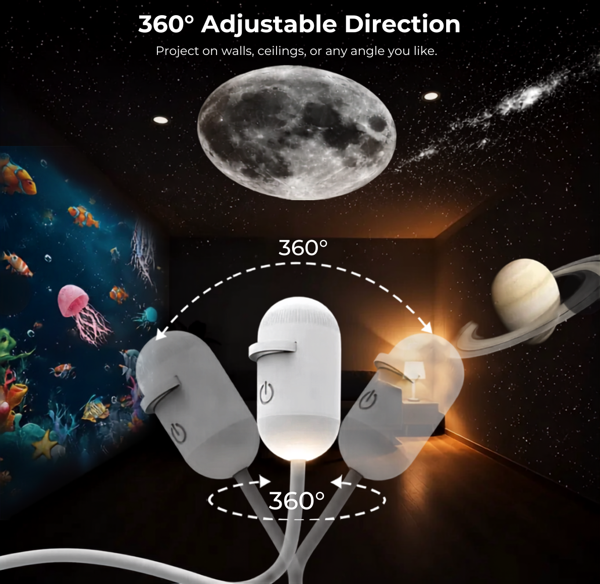 Celestra™ 2 in 1 Galaxy Projection Lamp